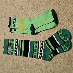NWOT; Woman's 2-Pack St. Patrick's Day Novalty Socks. Crew and Below the Knee